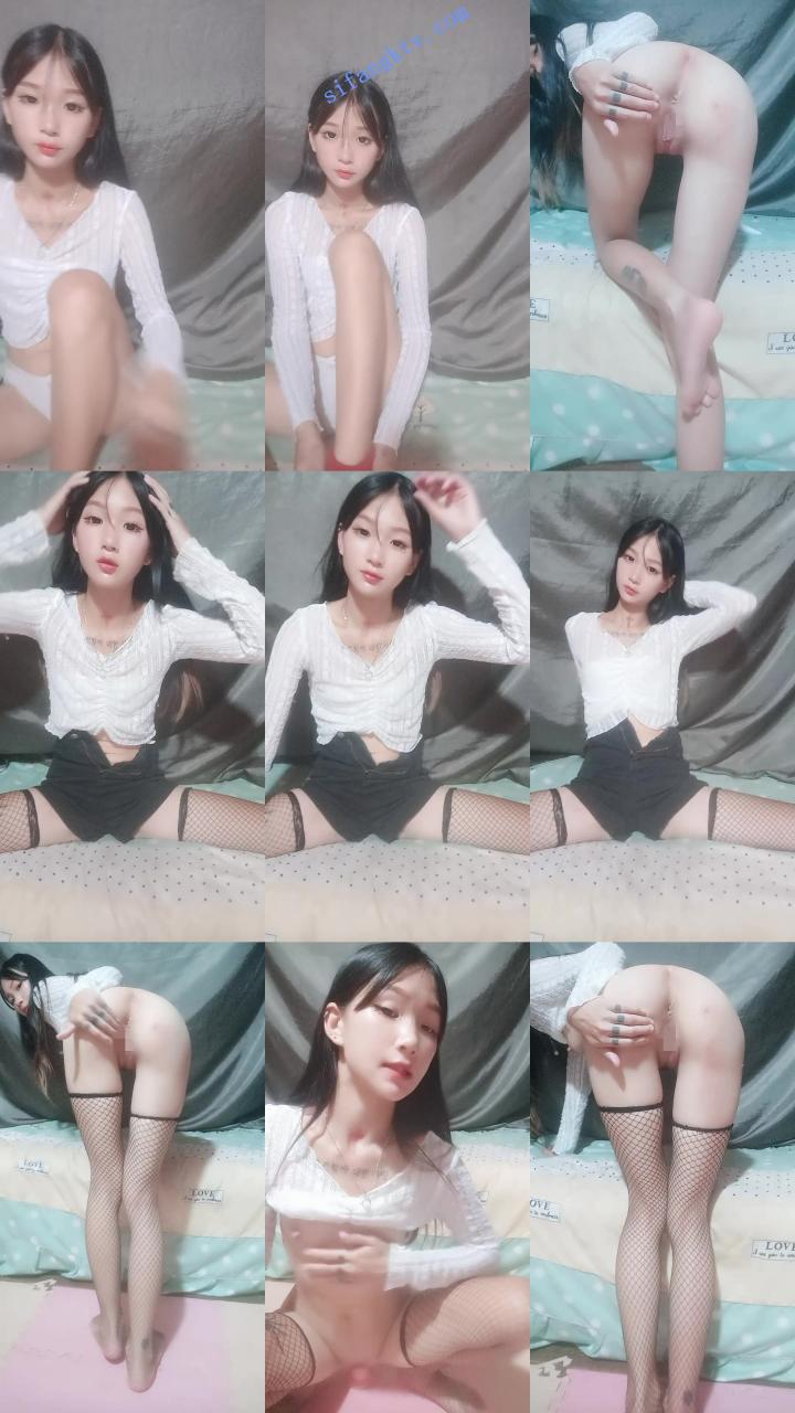 ♋♋ 职高小妹 JK制服,连体黑丝,雪白屁屁,道具自慰 图 04