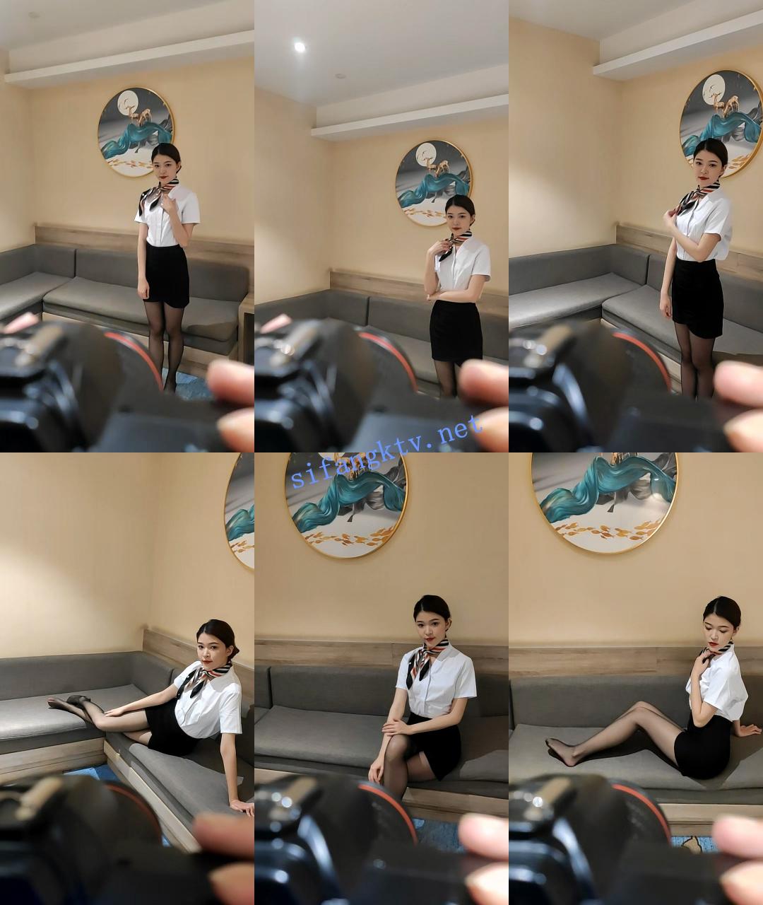 ♆ 模特写真拍摄 专业色影师现场~情趣空姐制服~特写白虎 图 01